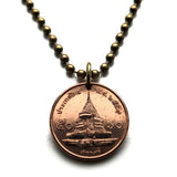 2009 Thailand Siam 50 Satang coin pendant Wat Phrathat Doi Suthep Theravada Buddhist Temple Mueang Chiang Mai Lanna Bangkok Mangrai n003535