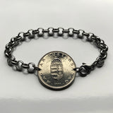 Hungary Magyar 10 Forint coin bracelet Hungarian Saint Stephen Holy Crown Szent Korona Budapest Debrecen Székelys Pécs Szeged Győr Miskolc Gellért Hill Jasz Csangos Szolnok Vas Érd Szeged b000110