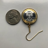 Dominican Republic 5 Pesos coin dangle & drop earrings jewelry Santo Domingo Santiago El Cibao Pico Duarte Punta Cana Cap Cana Puerto Plata Saona Baní Moca caribbean beach e000504