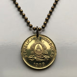 1975 Honduras 5 Centavos coin pendant pirámide Lempira Lenca Tegucigalpa Choluteca masonic eye Yoro Olancho El Paraíso Atlántida Copán La Ceiba San Pedro Sula Choloma Comayagua Centroamérica n003541
