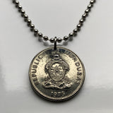 1978 Honduras 50 Centavos coin pendant necklace jewelry pirámide Lempira Lenca Tegucigalpa Choluteca masonic eye Yoro Olancho El Paraíso Atlántida Copán La Ceiba San Pedro Sula Choloma Comayagua Centroamérica n003569