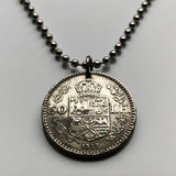1937 Romania 50 Lei coin pendant royal shield golden eagle Bucharest Wallachia Moldavia Bukovina Sibiu Iasi Craiova Brasov Galati n003572