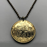 1980 Belgium Ghent Gent 25 Gandae trade token pendant Gravensteen medieval castle Counts of East Flanders river Lys Bruges Liege Limbourg Bilstain Wallonia Namur Charleroi Schaerbeek Mechelen n003559