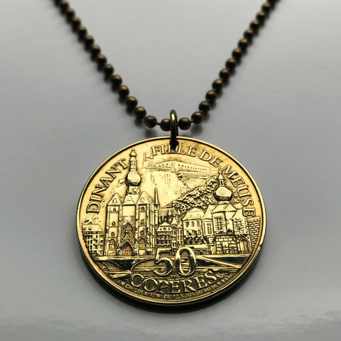 1983 Belgium 50 Coperes Touristic token coin pendant Dinant Meuse Maas river Ardennes Namur Wallonia Anseremme Bouvignes-sur-Meuse Belgian jewelry Bruges Ghent Liège Namur Charleroi Mechelen n003564