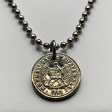 1993 Guatemala 5 Centavos coin pendant Guatemalan Resplendent quetzal bird Mixco Villa Nueva Escuintla Huehuetenango Jutiapa Petapa Tikal Quiriguá Maya Guate Ladino Guatemalteco Cobán Quetzaltenango Jalapa Kʼicheʼ people Alta Verapaz Chapín n002515