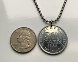 1923 Germany Deutschland 500 Mark coin pendant necklace jewelry German eagle Weimar era Berlin Munich Hamburg Cologne Frankfurt Stuttgart Düsseldorf Bavaria Heidelberg Hannover Dortmund Leipzig Dresden North Rhine-Westphalia Wandsbek Karlsruhe n002489