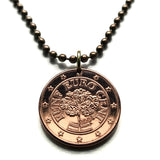 2008 Austria Osterreich 5 Euro Cents coin pendant Mountain Cowslip Auricula Alpine flower bear's ear plant Vienna Graz Linz Salzburg Innsbruck Styria Carinthia Sankt Polten Wels Villach Tyrol n003587