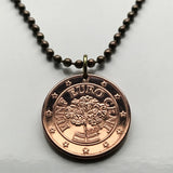 2008 Austria Osterreich 5 Euro Cents coin pendant Mountain Cowslip Auricula Alpine flower bear's ear plant Vienna Graz Linz Salzburg Innsbruck Styria Carinthia Sankt Polten Wels Villach Tyrol n003587