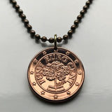 2008 Austria Osterreich 5 Euro Cents coin pendant Mountain Cowslip Auricula Alpine flower bear's ear plant Vienna Graz Linz Salzburg Innsbruck Styria Carinthia Sankt Polten Wels Villach Tyrol n003587