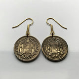 1966 España España 1 Peseta moneda pendientes joyería escudo Español Madrid Barcelona Murcia Asturias Cataluña España Las Palmas Vigo Gijón Ibiza Oviedo e000104