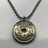 1929 Dänemark Danmark 10 Ore Münzanhänger Dänische Krone Initiale CR Kopenhagen Dänen Nordseeland Fünen Färöer Danmark Schloss Amalienborg Nordisch n000219