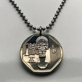 2010 Peru 1 Sol coin pendant Tumi de Oro Ceremonial Knife cultura Lambayeque Sicán Moche Naylamp Batán Grande Chotuna Chornancap n003606