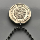 2010 Peru 1 Sol coin pendant Tumi de Oro Ceremonial Knife cultura Lambayeque Sicán Moche Naylamp Batán Grande Chotuna Chornancap n003606