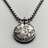 1952 Finland Suomi 5 Markkaa coin pendant Saint Hannes cross Saint John's Arms hannunvaakuna Gorgon Looped square ⌘ Bowen knot Apple command key sankthanskors valknute johanneskors Mississippi Helsinki Espoo Tampere Vantaa Oulu Turku Finnic n003609
