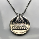 1963 Israel 1 Lira coin pendant Hanukkah Italian lamp menorah Jewish Jerusalem Torah Hebrew Judea Jaffa Masada Caesarea Talmud Zion n003603