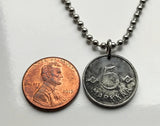 1952 Finland Suomi 5 Markkaa coin pendant Saint Hannes cross Saint John's Arms hannunvaakuna Gorgon Looped square ⌘ Bowen knot Apple command key sankthanskors valknute johanneskors Mississippi Helsinki Espoo Tampere Vantaa Oulu Turku Finnic n003609
