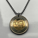 2017 Dominican Republic 10 Pesos coin pendant charm necklace jewelry Santo Domingo Santiago Punta Cana Cibao La Vega Puerto Plata San Cristóbal La Romana Boca Chica Ciudad Colonial San Pedro de Macorís n003610