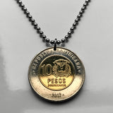 2017 Dominican Republic 10 Pesos coin pendant charm necklace jewelry Santo Domingo Santiago Punta Cana Cibao La Vega Puerto Plata San Cristóbal La Romana Boca Chica Ciudad Colonial San Pedro de Macorís n003610