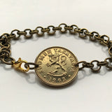 Finland Suomi 20 Pennia coin rolo link chain bracelet fashion jewelry Finnish lion Helsinki Espoo Finnic Nordic tree of life Tampere Vantaa Oulu Turku Lahti Savonlinna Uusimaa Pirkanmaa Jyväskylä Porvoo b000118