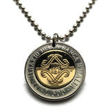 1993 Italy 500 Lire Italian coin pendant necklace jewelry Roman god Mercury Monogram BI Bank of Italy Rome Florence Milan Venice Bologna Napoli Torino Genoa Palermo Bergamo Modena Siena Bari Catania Messina Padua Trieste Taranto Parma Salerno n001531