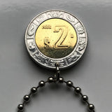 Mexico 2 Pesos coin pendant necklace jewelry Mexican eagle Ecatepec Guadalajara Puebla Juárez Tijuana León Monterrey Acapulco Yucatán Cancún Cuernavaca Oaxaca Jalisco Morelia Toluca Pachuca Chiapas n001126