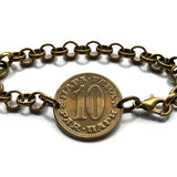 1974 Yugoslavia 10 Para coin bracelet socialist communist Serbia Croatia Bosnia Slovenia Vojvodina Novi Sad Ljubljana Niš Split slav b000179