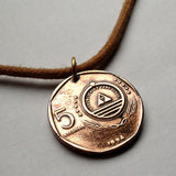 1994 Cape Verde Cabo Verde 5 Escudos coin pendant Belmira Sailing boat ship seas Praia Santiago Fogo Brava São Vicente n000705