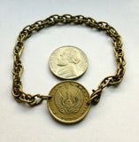 1973 Greece Hellas 1 Drachma coin bracelet Greek little owl of Athena glaux phoenix Pallas Athens Acropolis Parthenon Tetradrachm b000002