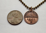 antique! 1873 Germany Prussia Deutschland 1 Pfenninge coin pendant Hohenzollern black eagle Berlin Cologne Düsseldorf Koblenz Saxony Magdeburg Münster Frankfurt Potsdam Lower Rhine Westphalia Arnsberg Brandenburg Königsberg Pomerania Hanover n001253