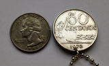 1977 Brasil 10 Centavos moneda colgante Lady Liberty São Paulo Recife Pernambuco Bahía Minas Gerais Pelourinho Belem Santa Catarina n001276
