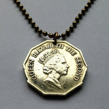 2000 Belize British Honduras 1 Dollar coin pendant carrack Santa Maria caravel Niña Pinta ship Christopher Columbus Belmopan Benque n001400
