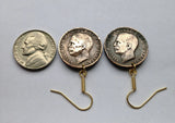 Italy 10 Centesimi coin earrings honey bee Bumble bee Rome Milan Pisa Siena Trieste Matera Tuscany Parma Ancona Ferrara beehive e000712