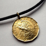 1974 Chile 100 Escudos coin pendant cóndor Andino Chileno Santiago Araucanía Iquique Rancagua La Pintana Rancagua Coquimbo Temuco n000557