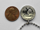 Liberia 5 Cents coin pendant necklace jewelry West African elephant safari Monrovia Gbarnga Buchanan Ganta Kakata Zwedru Harbel Montserrado Nimba Kpelle Bassa people Bong Lofa Harper Pleebo Foya Klao n000734