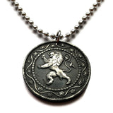 1916 Belgium 25 Centimes coin pendant Belgian lion Brussels Antwerp Mons Flanders Flemish Hasselt Kortrijk Ostend Dinant Ardennes WWI n000439