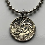 Singapore 5 Cents coin pendant necklace Oriental darter Snake bird swan Bedok Lion City Yishun Choa Chu Kang Punggol Ang Mo Kio Bukit Batok Malay Queenstown Bukit Merah Woodlands Jurong West Tampines Sengkang Hougang Pasir Ris Bukit Panjang n000537