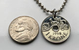 1999 Norway Norge Krone coin pendant Norwegian crown initial H number 5 Hylestad Stave Church bird Valle Setesdal Oslo Bergen Stavanger Sandnes Bokmal Nynorsk Alesund Scandinavia Nordic Viking n000511