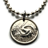 Singapore 5 Cents coin pendant necklace Oriental darter Snake bird swan Bedok Lion City Yishun Choa Chu Kang Punggol Ang Mo Kio Bukit Batok Malay Queenstown Bukit Merah Woodlands Jurong West Tampines Sengkang Hougang Pasir Ris Bukit Panjang n000537