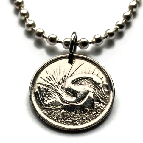 Singapore 5 Cents coin pendant necklace Oriental darter Snake bird swan Bedok Lion City Yishun Choa Chu Kang Punggol Ang Mo Kio Bukit Batok Malay Queenstown Bukit Merah Woodlands Jurong West Tampines Sengkang Hougang Pasir Ris Bukit Panjang n000537