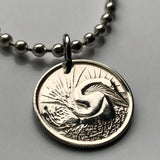 Singapore 5 Cents coin pendant necklace Oriental darter Snake bird swan Bedok Lion City Yishun Choa Chu Kang Punggol Ang Mo Kio Bukit Batok Malay Queenstown Bukit Merah Woodlands Jurong West Tampines Sengkang Hougang Pasir Ris Bukit Panjang n000537