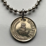 Singapore 5 Cents coin pendant necklace Oriental darter Snake bird swan Bedok Lion City Yishun Choa Chu Kang Punggol Ang Mo Kio Bukit Batok Malay Queenstown Bukit Merah Woodlands Jurong West Tampines Sengkang Hougang Pasir Ris Bukit Panjang n000537