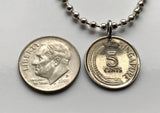Singapore 5 Cents coin pendant necklace Oriental darter Snake bird swan Bedok Lion City Yishun Choa Chu Kang Punggol Ang Mo Kio Bukit Batok Malay Queenstown Bukit Merah Woodlands Jurong West Tampines Sengkang Hougang Pasir Ris Bukit Panjang n000537