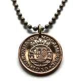 1950 Portuguese Mozambique 20 Cent coin pendant Maputo Matola Nampula Beira Chimoio Tete Pemba Sofala Inhambane Xitsonga Tswa Ronga Makhuwa Sena Chichewa Kiswahili Bantu Kimwani Gorongosa Cabo Delgado Quelimane Xai-Xai Lichinga Zambezia Marrabenta n001177