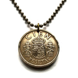 1986 Spain España 100 Pesetas coin pendant Castile Leon Aragon Navarre Granada Spanish crown Sevilla Malaga Granada Cataluña n000376