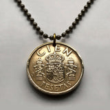 1986 Spain España 100 Pesetas coin pendant Castile Leon Aragon Navarre Granada Spanish crown Sevilla Malaga Granada Cataluña n000376