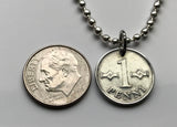 1970 Finlandia Suomi 1 Penni colgante de moneda finlandés Cruz de San Hannes hannunvaakuna Helsinki Cuadrado en bucle Finnic Uusimaa Pirkanmaa Jyväskylä valknute Saint John's Arms sankthanskors Tecla de comando de Apple n002474