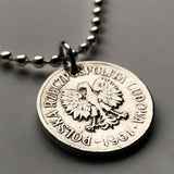 1969 Poland Polska 20 Groszy coin pendant white eagle Warsaw Krakow Poznan Polish Polak West Slavs Oświęcim Wawel Castle n002480