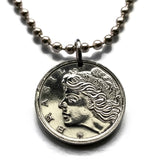 1967 Brazil 2 Centavos coin pendant Lady Liberty phrygian cap Rio de Janeiro Brasília São Paulo Ipanema Copacabana Belo Horizonte n000600