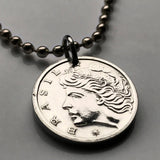 1967 Brazil 2 Centavos coin pendant Lady Liberty phrygian cap Rio de Janeiro Brasília São Paulo Ipanema Copacabana Belo Horizonte n000600