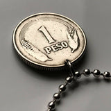 1978 Colombia 1 Peso coin pendant Colombian Simon Bolivar Bogota Medellin Cali Barranquilla Cartagena Pereira Santander Antioquia Valle del Cauca Cúcuta Caldas Bucaramanga cumbia parcero paisa n002221